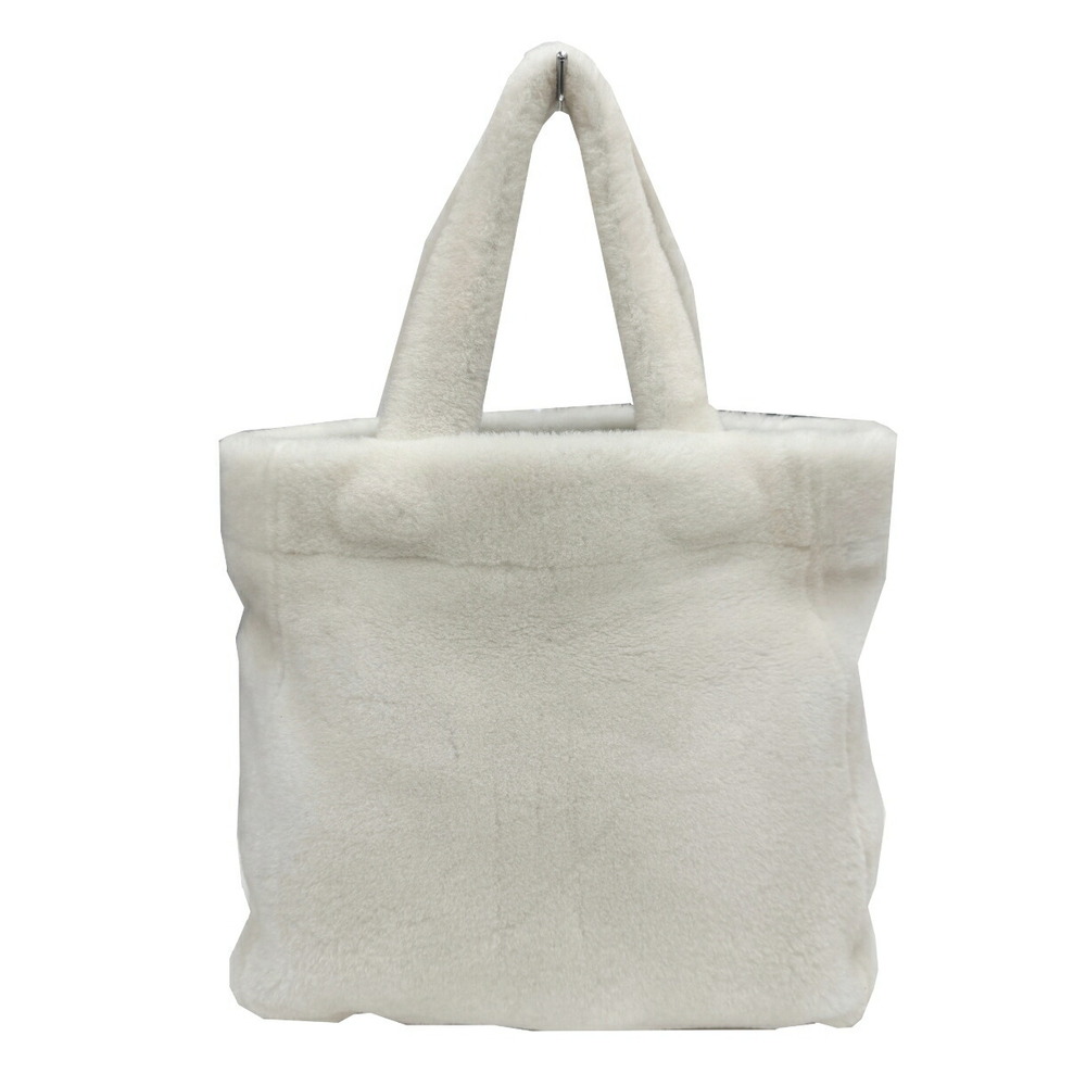 PRADA Lettering Terry Tote Bag White Black Shoulder Handbag Daily